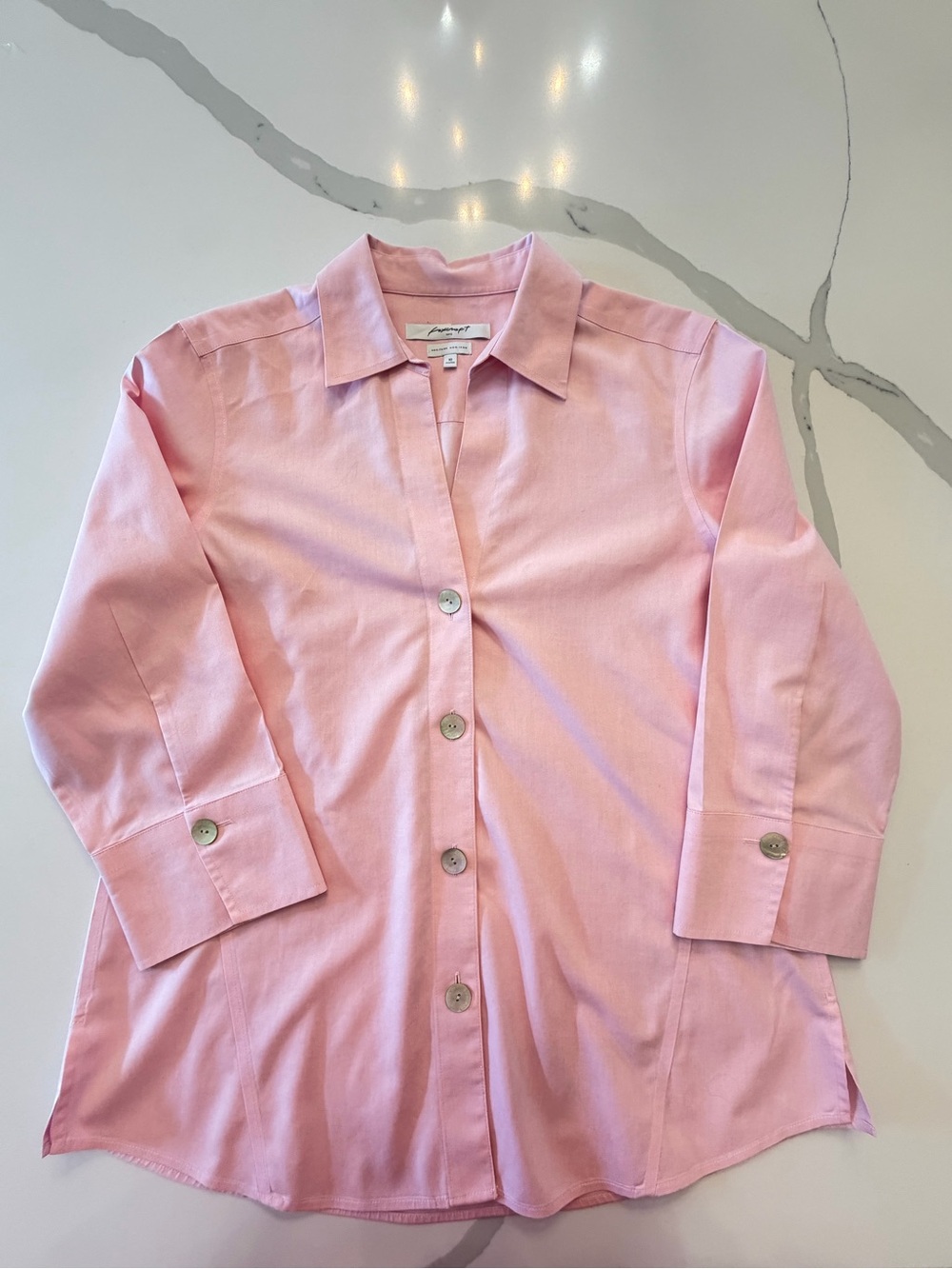Foxcroft Pink Button-Up Blouse